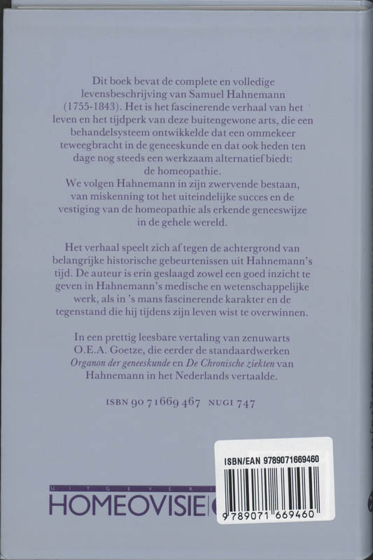 Achterkant van Samuel Hahnemann