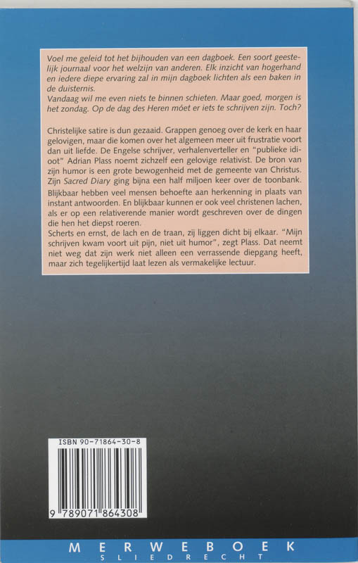 Achterkant van Het gewijde dagboek van Adrian Plass (37 3/4)