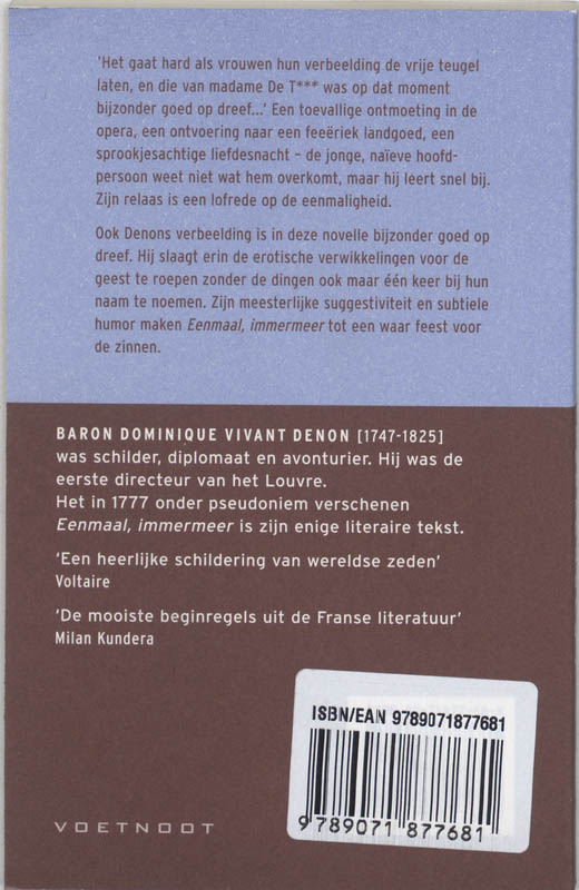 Achterkant van Eenmaal, immermeer