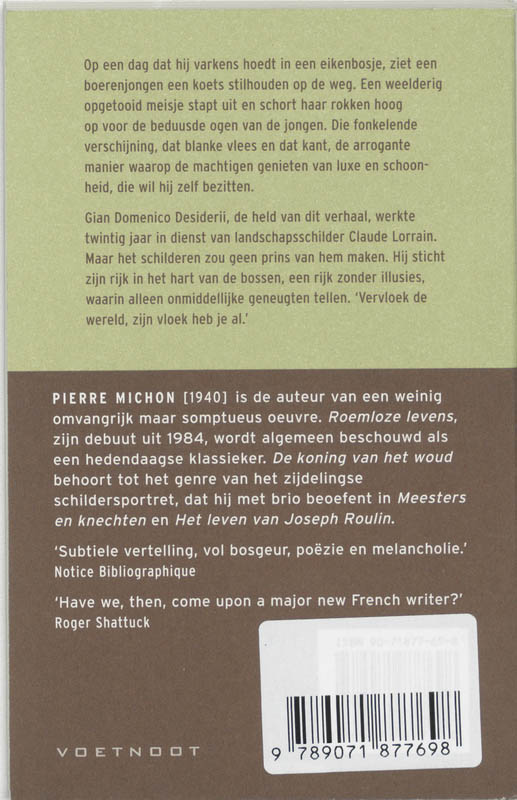 Achterkant van De koning van het woud