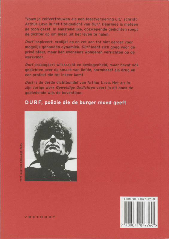Achterkant van Durf