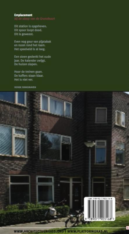 Achterkant van Architectuurgids Grunobuurt