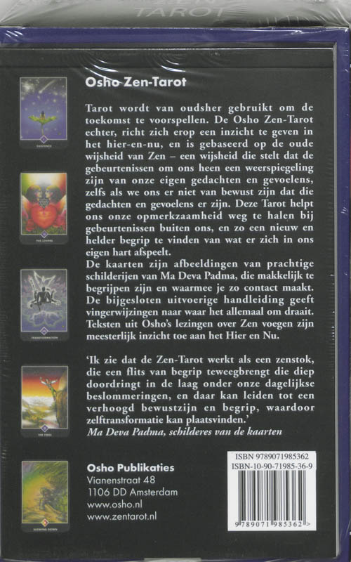 Achterkant van Zen tarot