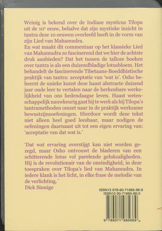 Achterkant van Tantra, het allerhoogste inzicht