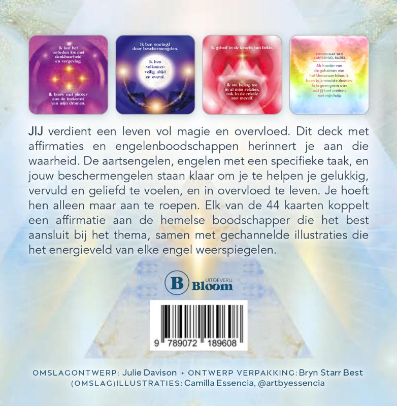 Achterkant van Engelen Affirmatie Kaarten (44 affirmatiekaarten en engelenboodschappen)