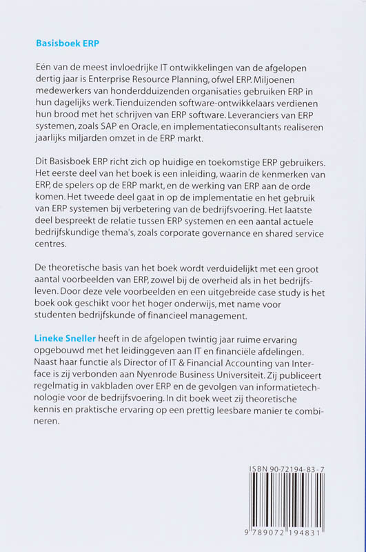 Achterkant van Basisboek ERP