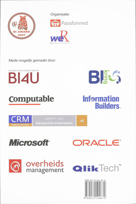 Achterkant van Jaarboek Business Intelligence 2007-2008