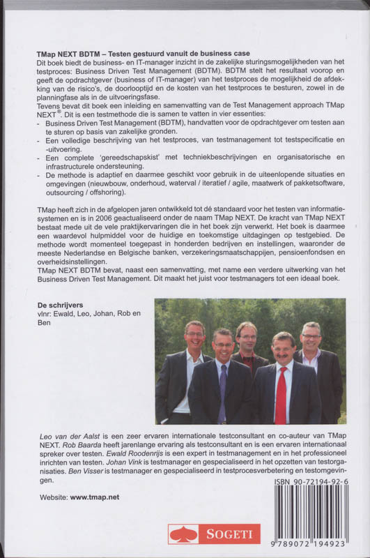 Achterkant van TMap Next BDTM
