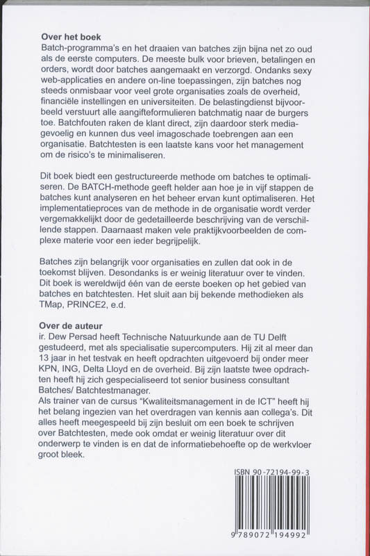 Achterkant van Batchtesten