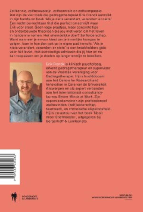 Achterkant van Als je niets verandert, verandert er niets