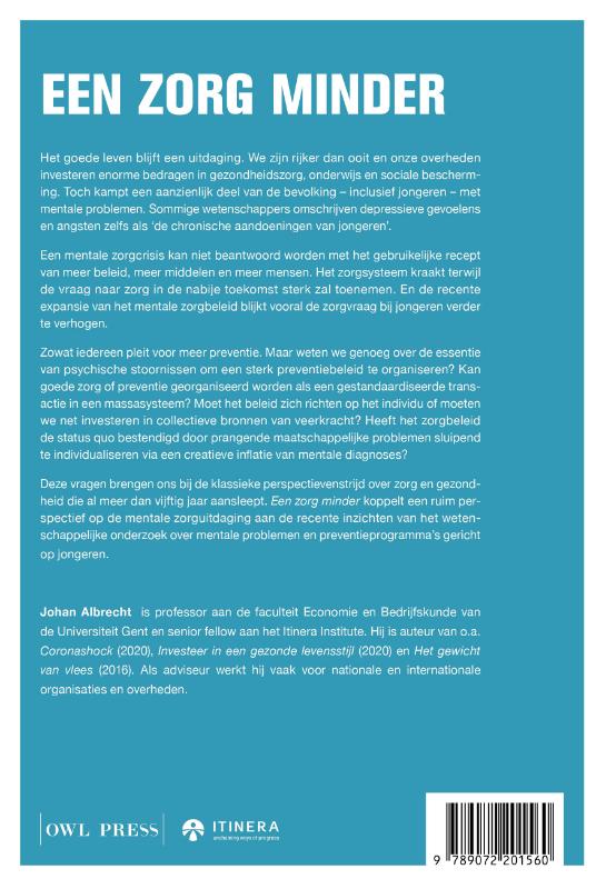 Achterkant van Een zorg minder