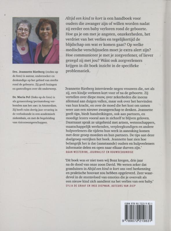 Achterkant van Altijd een kind te kort