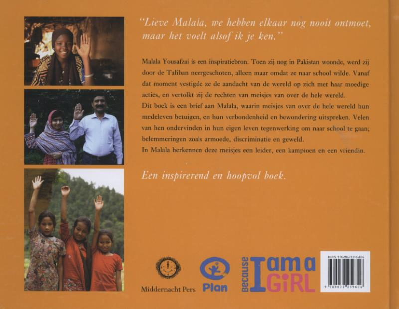Achterkant van Iedere dag is Malala Dag