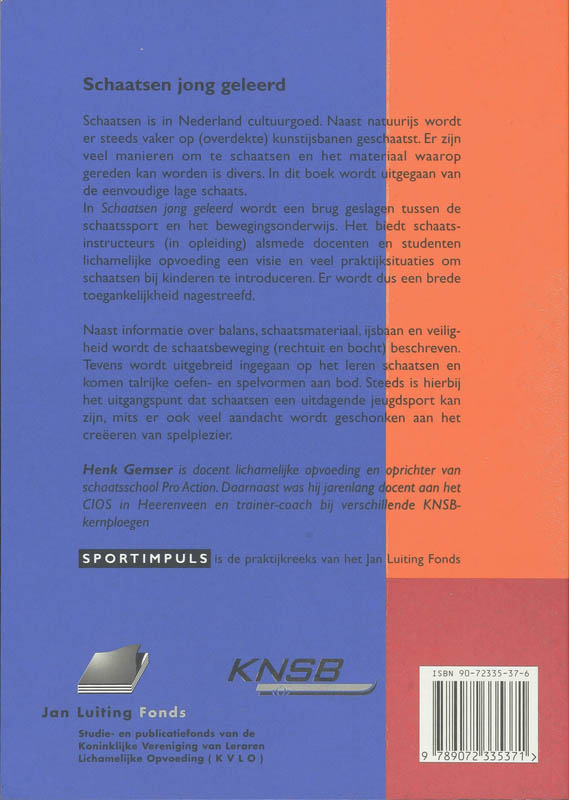 Achterkant van Schaatsen jong geleerd