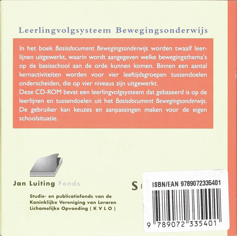 Achterkant van Beleves leerlingvolgsysteem bewegingsonderwijs