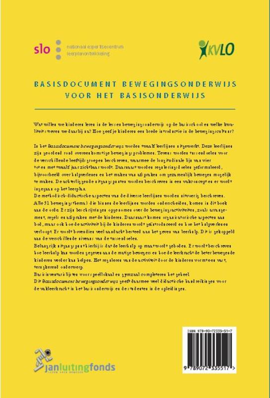 Achterkant van Basisdocument bewegingsonderwijs voor het basisonderwijs