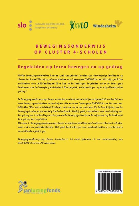 Achterkant van Bewegingsonderwijs op cluster 4-scholen