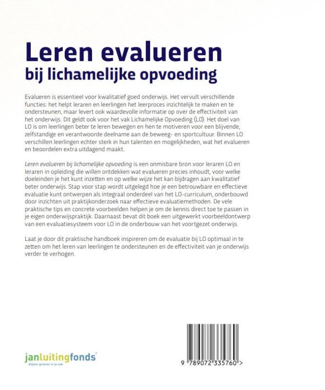 Achterkant van Leren evalueren bij lichamelijke opvoeding