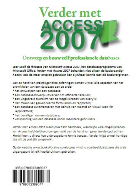 Achterkant van Verder met Access 2007