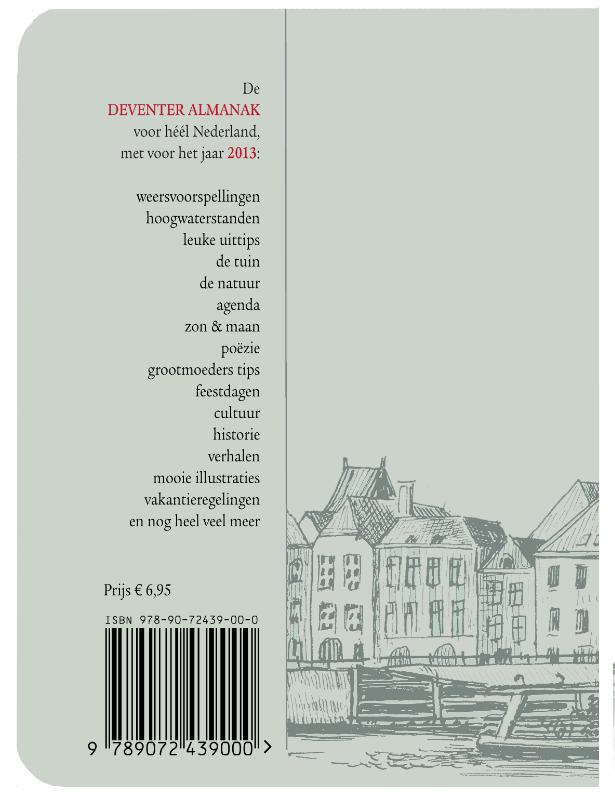 Achterkant van Deventer Almanak voor het jaar 2013