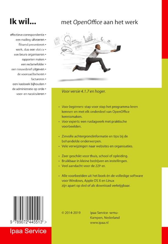 Achterkant van Ik wil... met OpenOffice aan het werk