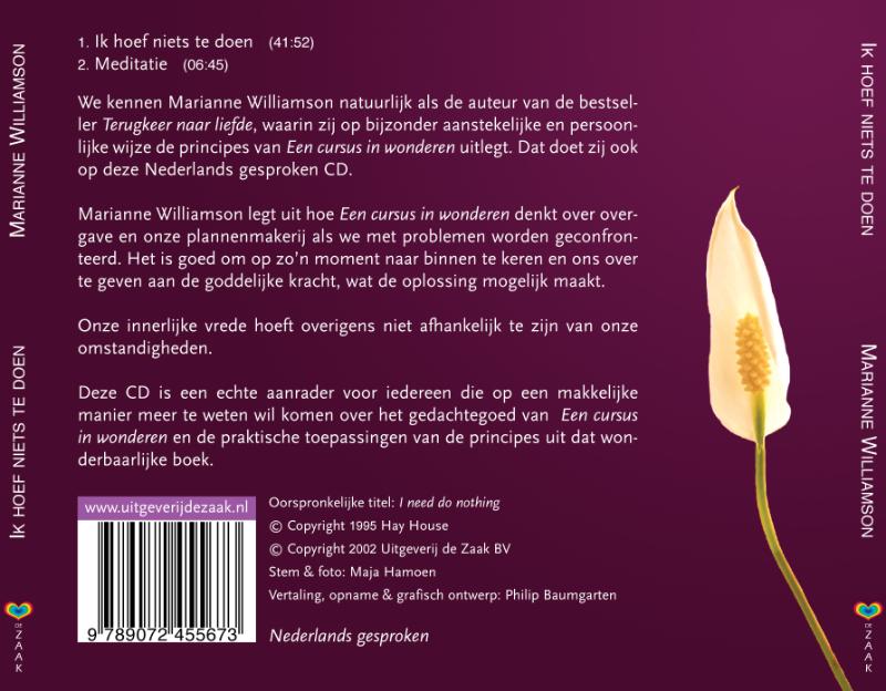 Achterkant van Ik hoef niets te doen