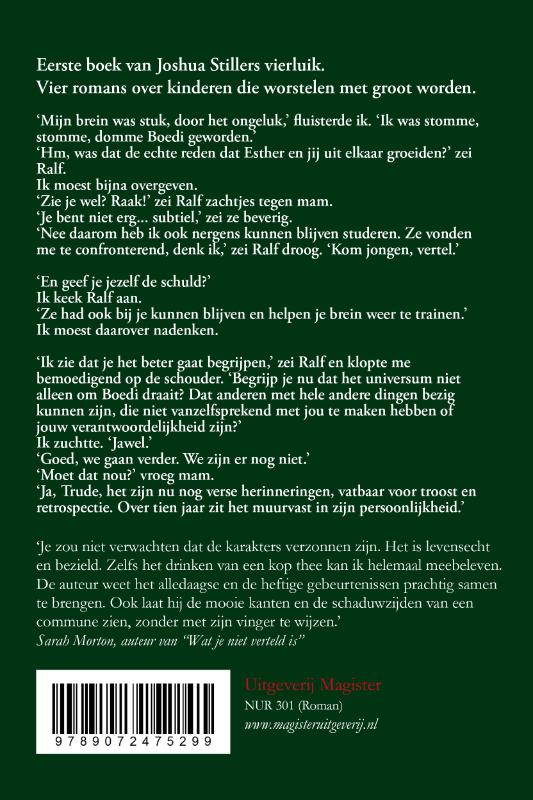 Achterkant van communekind in de sixties