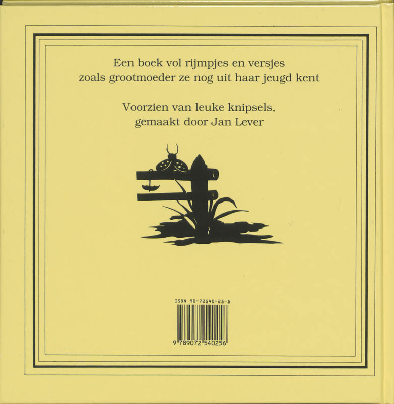 Achterkant van Grootmoeders rijmpjes en versjes