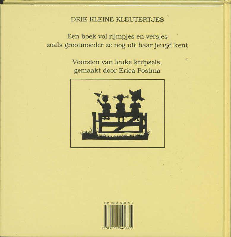 Achterkant van Drie kleine kleutertjes
