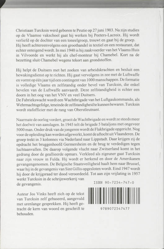 Achterkant van De memoires van Turcksin