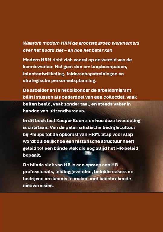 Achterkant van De blinde vlek van HR
