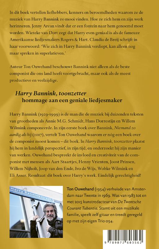 Achterkant van Harry Bannink, toonzetter
