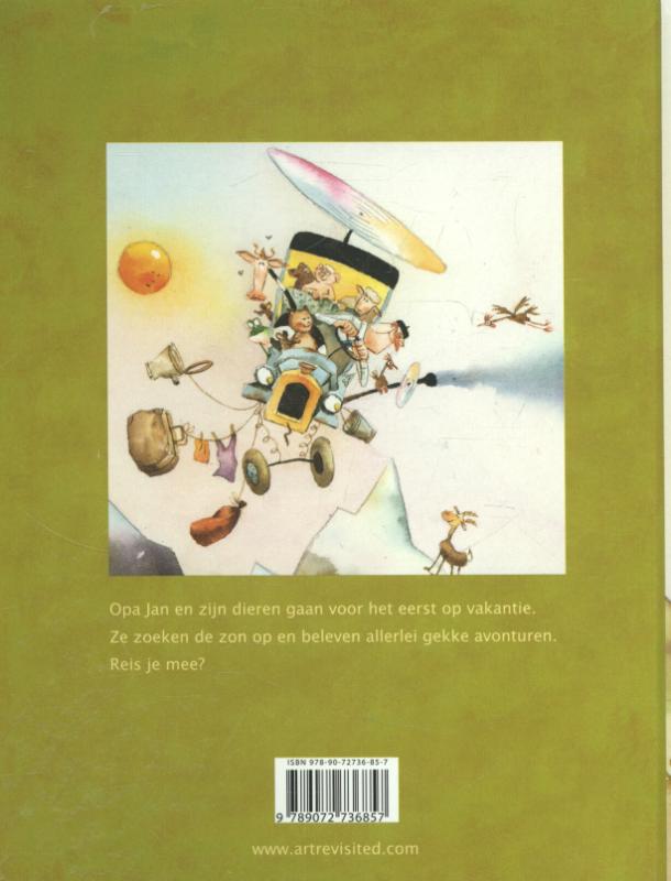 Achterkant van Opa Jan gaat op vakantie