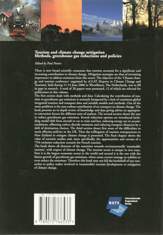 Achterkant van Tourism and Climate Change Mitigation