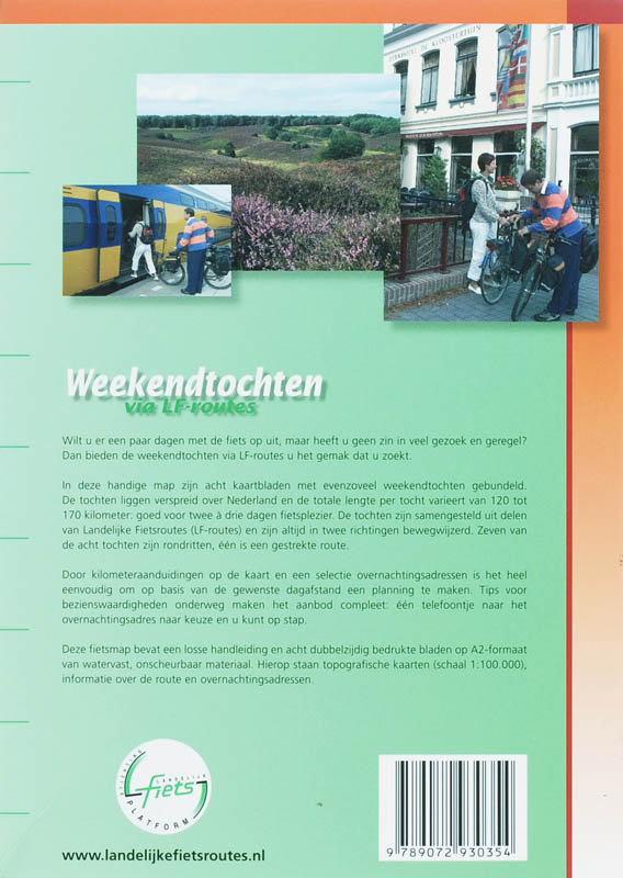 Achterkant van Weekendtochten via LF-routes
