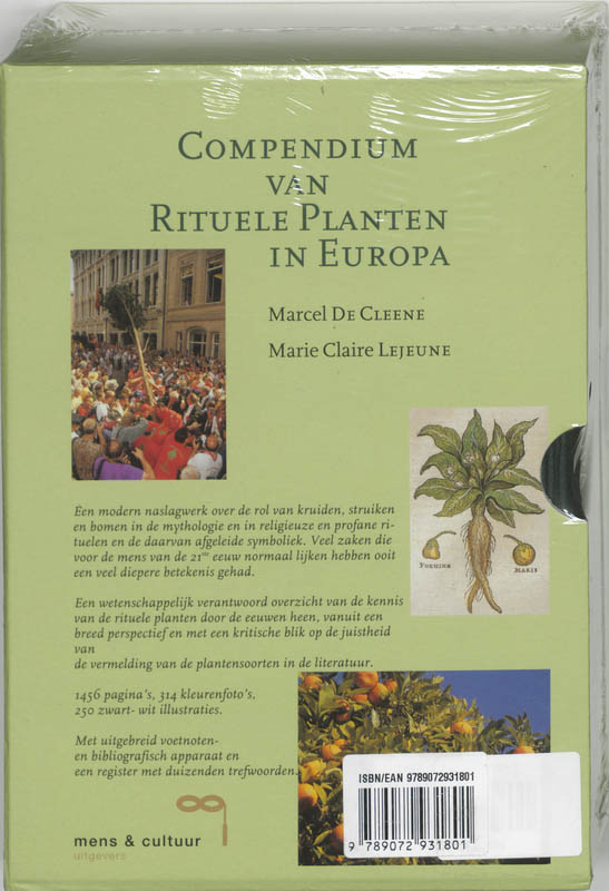 Achterkant van Compendium van rituele planten in Europa