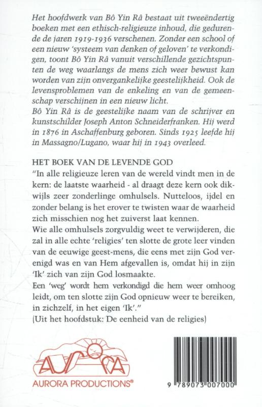 Achterkant van Het boek van de levende God