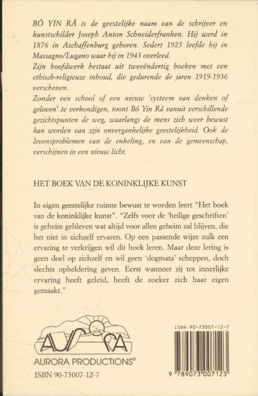Achterkant van Het boek van de Koninklijke Kunst