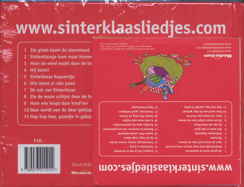 Achterkant van Sinterklaasliedjes