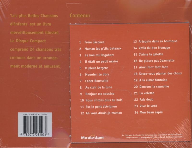 Achterkant van Les plus Belles Chansons d'Enfants