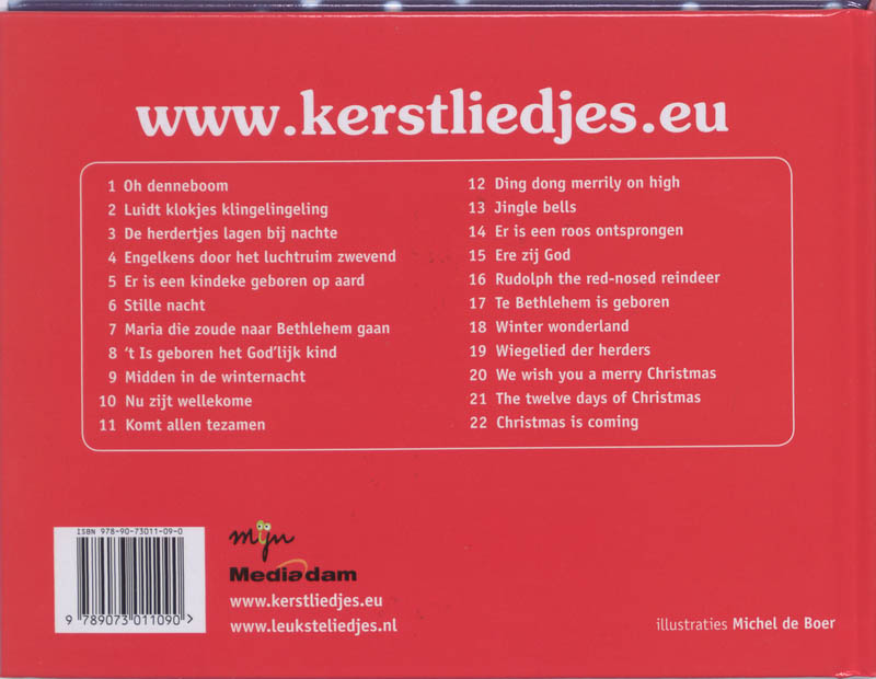 Achterkant van Kerstliedjes