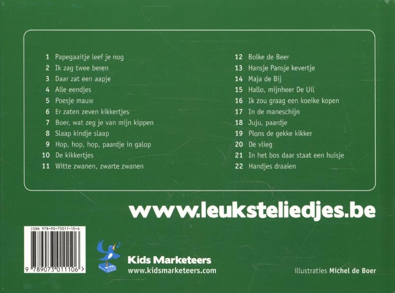 Achterkant van De leukste dierenliedjes