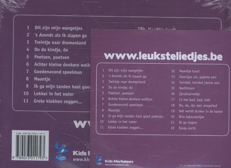 Achterkant van De leukste slaapliedjes