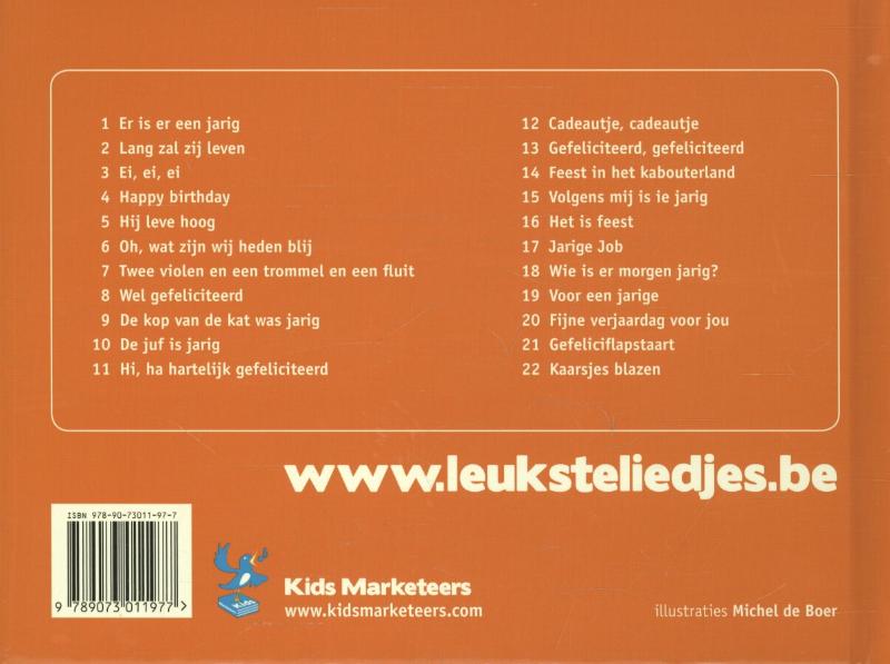 Achterkant van De leukste verjaardagsliedjes
