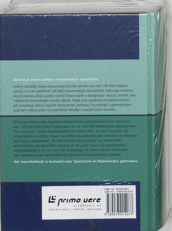 Achterkant van Tsjechisch Nederlands Woordenboek