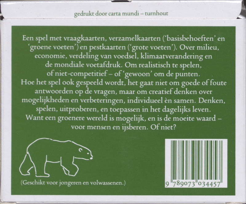 Achterkant van Groene Voeten Spel