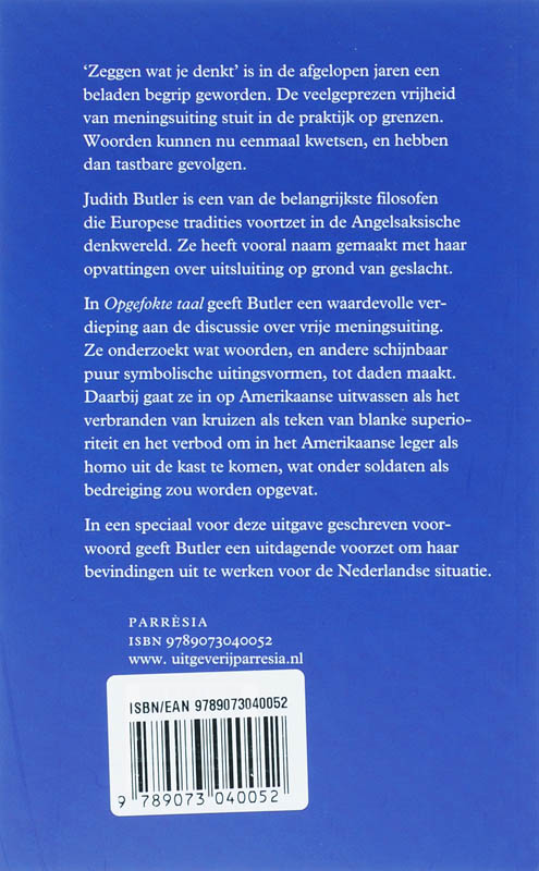 Achterkant van Opgefokte taal