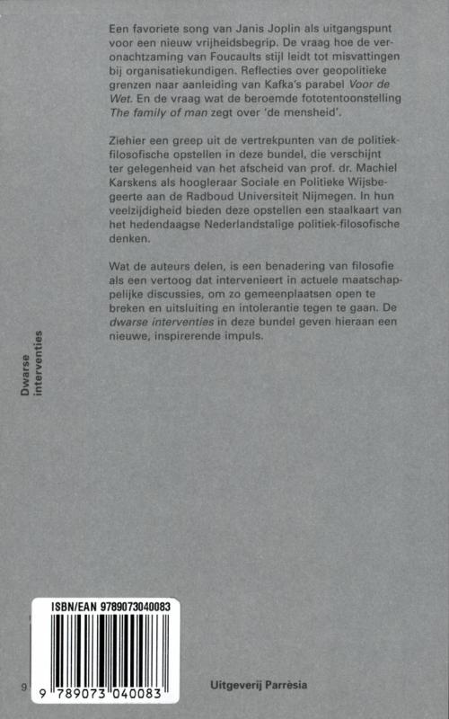 Achterkant van Dwarse interventies