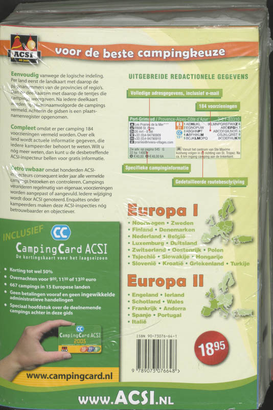 Achterkant van ACSI Campinggids Europa 2005