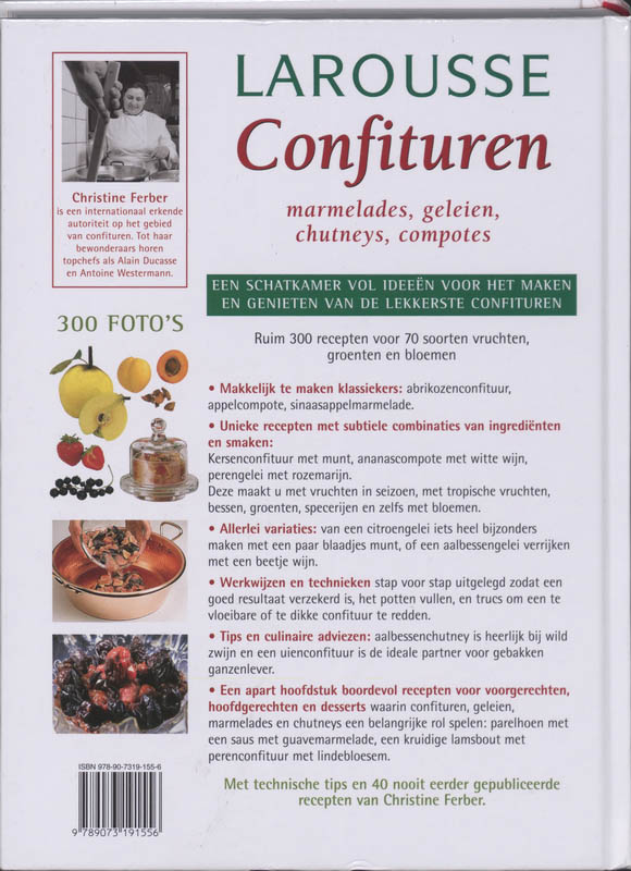 Achterkant van Larousse Confitures